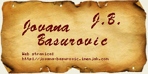 Jovana Basurović vizit kartica